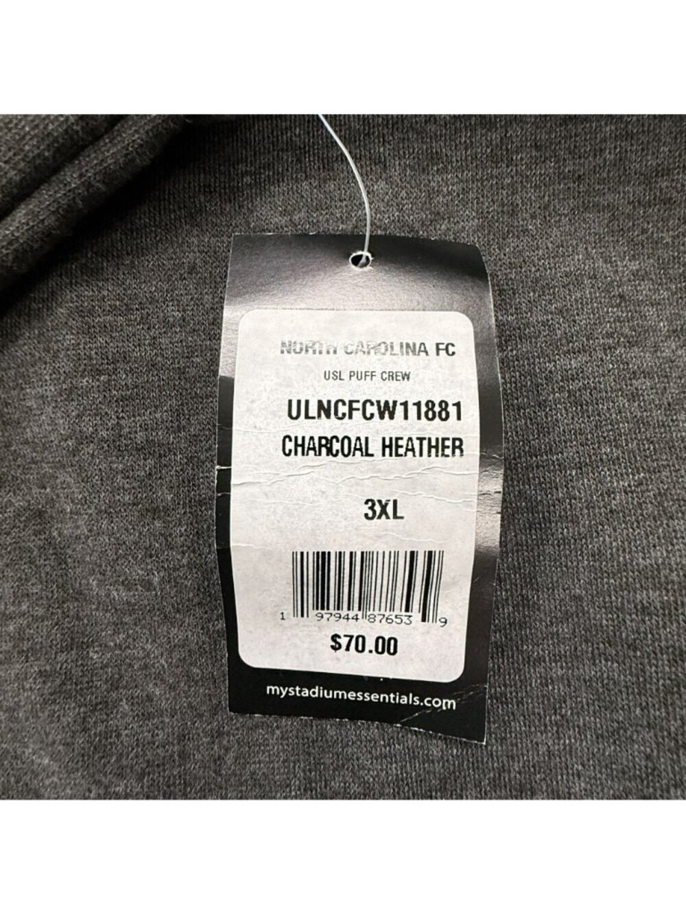 North Carolina Football Club NCFC Sweatshirt NWT Size 3XL Charcoal Heather - Picture 6 of 8
